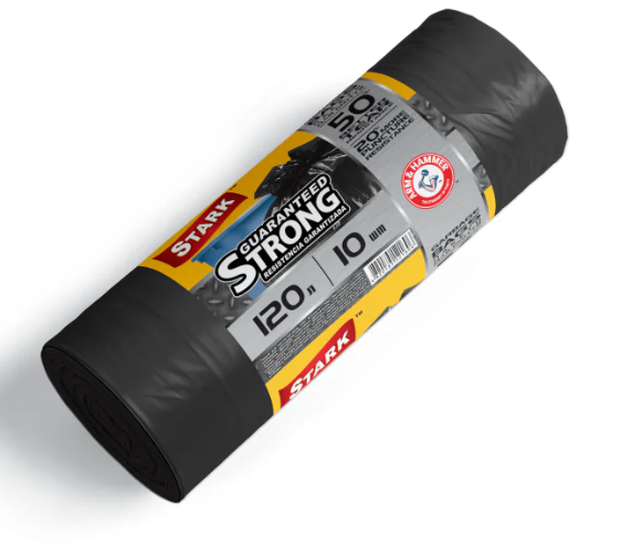 Пакети для сміття 120х10 STARK міцні чорні